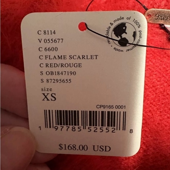 Free People Red Flurry Sweater, Size XS (v) - Picture 11 of 11